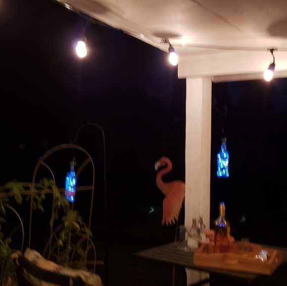 Solar Hanging Bulleit Bourbon Lantern *BEAUTIFUL IN WINTER, TOO* - Picture 9 of 10